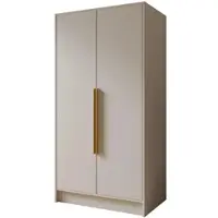 Masseno Drehtürenschrank VELAR 102/200/51 cm Modern Kleiderschrank 2-türig Kaschmir