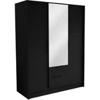 Masseno Drehtürenschrank CAVA 150,5/200/51 cm Modern Kleiderschrank 2-türig Schwarz