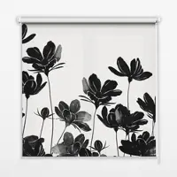 Tulup INNENROLLO - Fensterrollo - Rollo - 150x180 cm - Schwarze Blüten