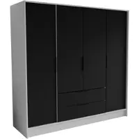 Masseno Drehtürenschrank CAVA 200/200/51 cm Modern Kleiderschrank 4-türig Weiß