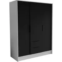 Masseno Drehtürenschrank CAVA 150,5/200/51 cm Modern Kleiderschrank 3-türig Weiß