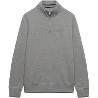 Superdry für Herren. M2014700A Graues Sweatshirt mit halbem Reißverschluss Essential Serif Logo Half (XL), Lässig, Baumwolle
