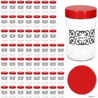 MamboCat 54er Set Ida Aufbewahrungsglas 0,5L Vorratsgläser rot Müsli Nüsse