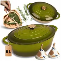 Hage Emaillierter Gusseisen-Bratpfanne 6L OLIVE