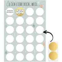 Sonstiges Adventskalender für Paare 2026 mit 24 Rubbellosen zum Selbermachen - ICH LIEBE DICH, WEIL… - DIY Kalender