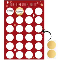 Sonstiges Rubbellos Adventskalender für Paare DIY "Ich liebe dich, weil..." 24 Rubbellose A3