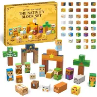 Sonstiges Adventskalender Krippe 2026 Magnetische Bausteine 24 Tage Countdown 48 Würfel Geschenk Kinder ab 3 Jahren