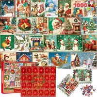Joyin Puzzle Adventskalender 1000 Teile Weihnachtskalender Countdown 24 Tage