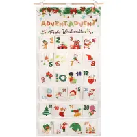 Sonstiges Adventskalender zum Befüllen mit 24 Stoffbeuteln, wiederverwendbar, 100 x 49 cm, Canvas
