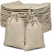 Sonstiges 24 Jutesäckchen mit Kordelzug, 2 Größen (13x17 cm + 10x14 cm), Naturfarben