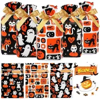 Sonstiges Halloween Tüten für Süßigkeiten 50 Stück Mischfarbe Kunststoff mit Kordelzugverschluss 14,7 x 22,9 x 6 cm