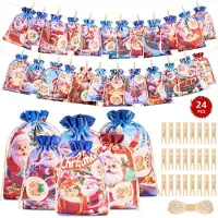 Sonstiges Adventskalender zum Befüllen 24 Säckchen DIY Weihnachtskalender 2 Größen Polyester-Canvas 2026