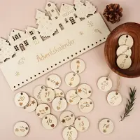 Sonstiges Adventskalender Zahlen Holz 1-24 mit Juteschnur zum Basteln und Aufhängen