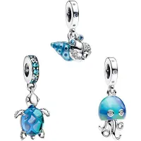 Sonstiges Bead Charms Kirschblüten für Damen Schildkröte Seeschnecke Qualle kompatibel mit Pandora