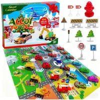 Sonstiges Spielzeugauto Adventskalender Kinder 2026, 24-tägig mit Feuerwehr, Rennwagen & Baufahrzeugen, ab 3 Jahre