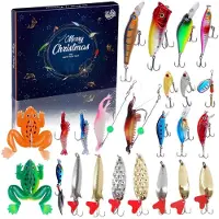 Sonstiges Adventskalender Angeln 2026 für Männer, 24 Tage Angelköder Set Weihnachtskalender