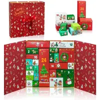 Sonstiges Adventskalender zum Befüllen Geschenkbox Rot 24 Fächer 33x30x8 cm