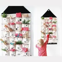 Sonstiges Hängender Adventskalender Stoff 24 Taschen 110x52 cm Weihnachtsdekoration Kinder