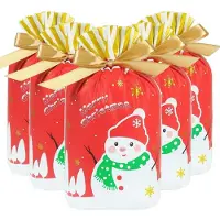 Sonstiges Plätzchentüten Weihnachten 50 Stück Rot mit Kordelzug 14,7 x 22,5 x 6 cm