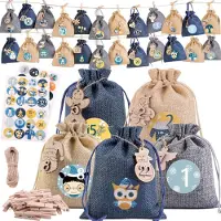 Sonstiges Adventskalender zum Befüllen 24 Stück 2026 Weihnachtskalender 12x15cm Geschenktüten Blau