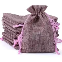 Sonstiges Adventskalender zum Befüllen 24 Altrosa Säckchen 10 x 14 cm Jute Kordelzug