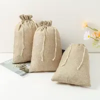 Sonstiges Jutesäckchen 8 Stück ca. 25x35cm Beige Stoffbeutel für Adventskalender