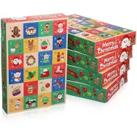 Ciieeo Adventskalender Geschenkboxen 5 Stück Papier mit Fächern zum Befüllen DIY Weihnachtsdeko