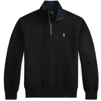 Ralph Lauren für Herren. 710B28291001 Schwarzes Sweatshirt mit Reißverschluss am Kragen (L), Lässig, Baumwolle, Langarm