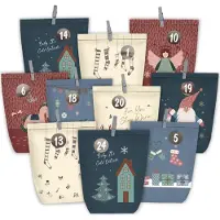 Sonstiges Adventskalender zum Befüllen Papiertüten 24 Weihnachtskalender Blau Selbst Basteln