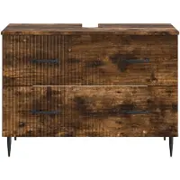 vidaXL Waschbeckenschrank HAARLEM Raucheiche 82 x 41 x 58,5 cm