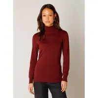Base Level Rollkragenpullover "Yuen", Damen, Gr. 36, wine rot, Strick, Obermaterial: 80% Viskose, 20% Nylon, unifarben, figurbetont hüftlang, Rundhals, eng, Pullover Rollkragenpullover, mit Viskose