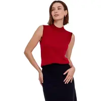 Falke Strickweste "Pure Merino Wool", Damen, Gr. XL, rot (rot velvet (8264)), Westen Strickweste