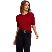 Falke Strickpullover "Pure Merino Wool", Damen, Gr. M, rot velvet (8264), Pullover Strickpullover