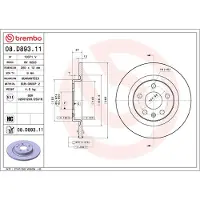 Brembo Bremsscheibe 08.D893.11, hinten, voll, hochkarbonisiert, 1 Stück