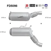 As Ruß-/Partikelfilter, Abgasanlage fd5098 für BMW