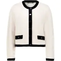 Betty Barclay Grobstrickjacke mit Knopfleiste in Patch Beige/Black | Gr.: 46