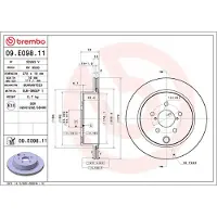 Brembo Bremsscheibe 09.E098.11, hinten, belüftet, 1 Stück