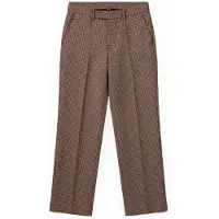 Zero Stoffhose "Karo-Hose mit Biesen", Damen, Gr. 42, EURO, beige (beige, braun), Obermaterial: 98% Polyester PES. 2% Elasthan EL., Hosen Stoffhose