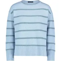 Betty Barclay Strickpullover "Strickpullover mit Pailletten", Damen, Gr. 46, blau (patch light blau, blau), Obermaterial: 44% Viskose CV. 32% Polyester PES. 24% Polyamid PA., Pullover Strickpullover