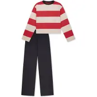 Schiesser Pyjama in Rot/Weiß/Schwarz | Gr.: 128