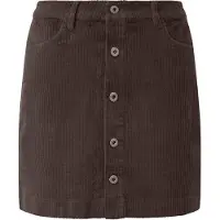 QS Minirock , Damen, Gr. 40, braun, Cord, Obermaterial: 98% Baumwolle, 2% Elasthan, unifarben, körpernah ca. Mitte Oberschenkel, Röcke Minirock, Cordrock mit langer Knopfleiste
