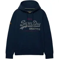Superdry Sweatshirt "Sweatshirt VL Heritage Relaxed Hood 1er Pack", Herren, Gr. L, blau (dunkelblau), Obermaterial: 61% Baumwolle CO. 39% Polyester PES., Sweatshirts Sweatshirt