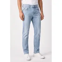 Pepe Jeans Slim-fit-Jeans "SLIM JEANS HATCH", Damen, Gr. 33, Länge 32, bleached light, Denim/Jeans, Obermaterial: 99% Baumwolle, 1% Elasthan, slim fit, Jeans Slim-fit-Jeans, mit Regular Waist