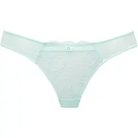 LASCANA String "Nikoletta", Damen, Gr. 36/38, blau (türkis), Spitze, Obermaterial: 88% Polyamid, 12% Elasthan, Unterhosen String, aus floraler Spitze und feinem Mesh in transparenter Optik