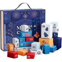 Sonstiges Adventskalender-Boxen 25 Stück zum Befüllen Blau Holografisches Schneeflocken-Design 350 GSM Karton DIY Weihnachtskalender 2026