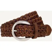 Tamaris Flechtgürtel "Dana Silver", Damen, Gr. 120, braun (baileys), Rindsleder, Flechtoptik, unifarben, Gürtel Flechtgürtel, mit individueller Längenverstellung, aus Rindsleder, 3 cm breit, Topseller