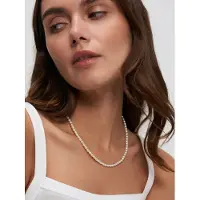Tamaris Perlenkette "Pearl Charms", weiß (edelstahlfarben, weiß), Halsketten, Damen, Edelstahl Perlen, L: 45 B: 4,36mm, Edelstahl, Perlen, Perlenkette, mit Glasperle, B:4,36mm