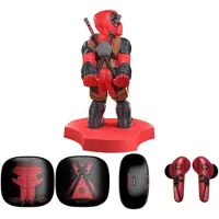 Exquisite Gaming Deadpool Marvel Holdems Minihalter &amp; Drahtlose Kopfhörer Mit Tws Buds Pro-adaptern 10 Cm