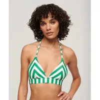 Superdry für Damen. W3010395A Triangel-Bikinioberteil mit grünen Streifen (XL), Strandbekleidung, Recyceltes Polyester, Nachhaltig