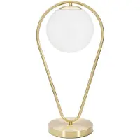Mauro Ferretti Tischlampe Glamy, Ablagefläche, Fassung E14, 25x18x50 cm, Gold/Weiß